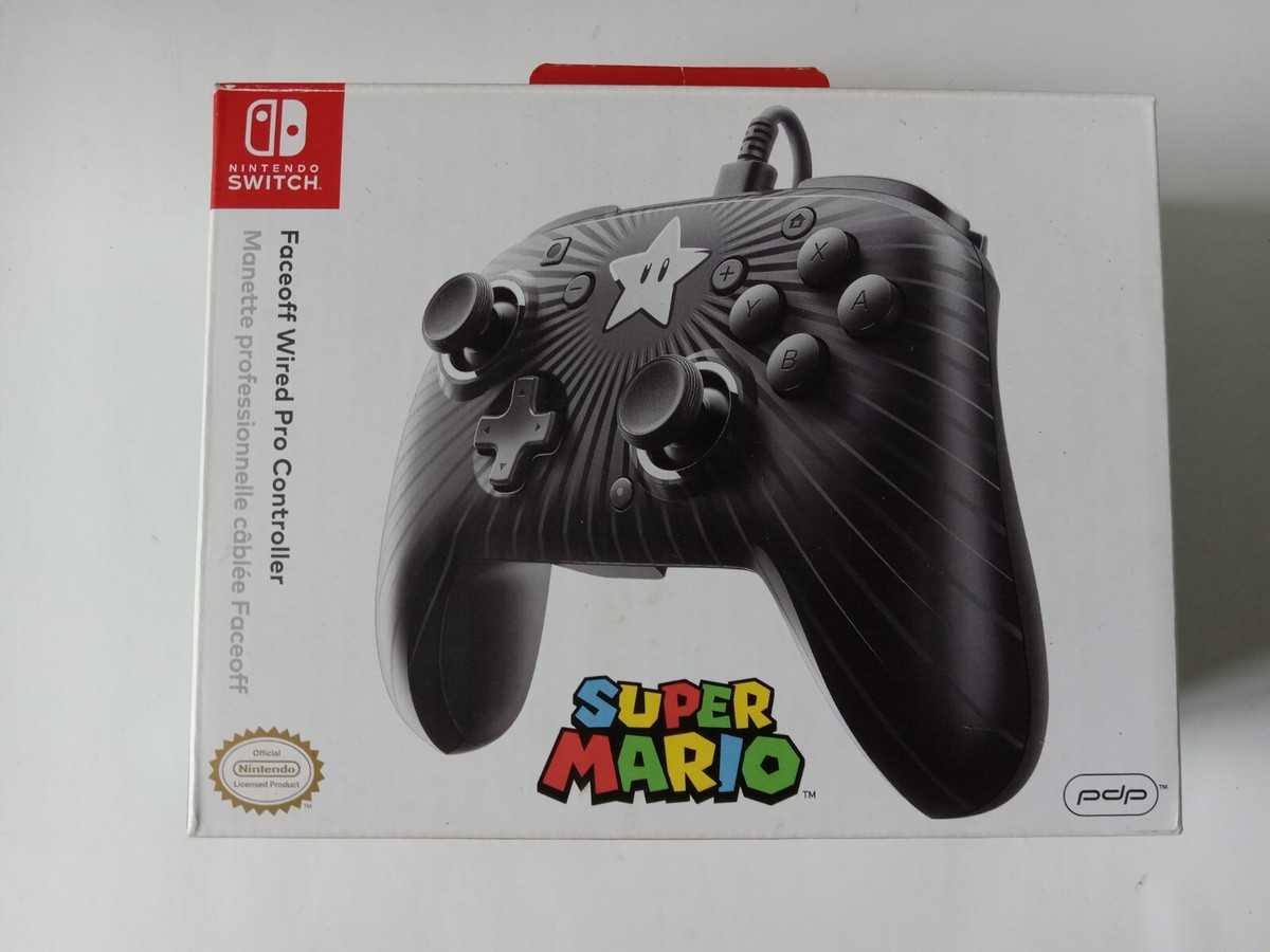 Super Mario Pdp Faceoff Deluxe Wired Pro Controller Mario Faceoff