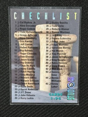 Checklist 1-96 1996 Leaf Studio Silver One OF One Hundred  #67