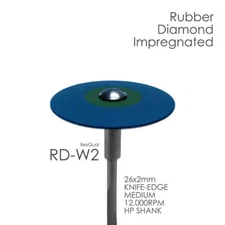 Dental Lab Diamond Rubber Wheel BesQual RD-W2 Medium Grit for zirconia porcelain