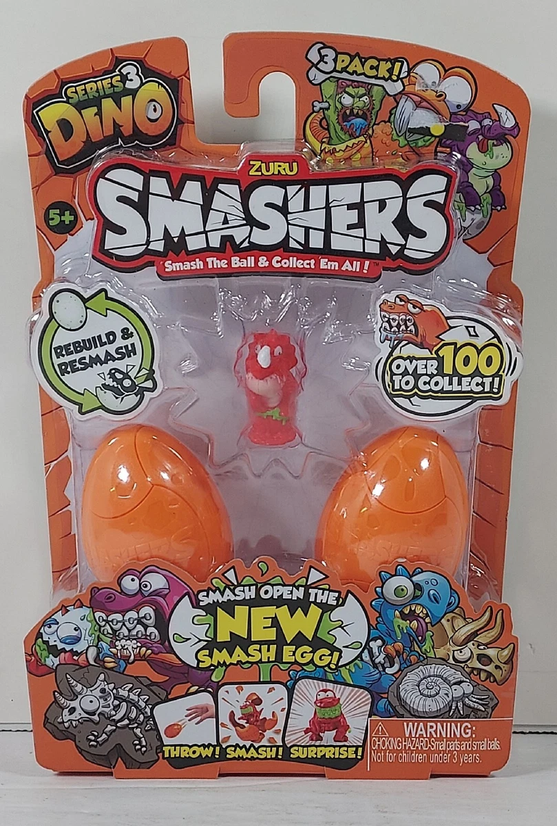 Zuru Smashers Series 3 Dino 3 Figure Pack Smash And Rebuild...Red Dino |  eBay
