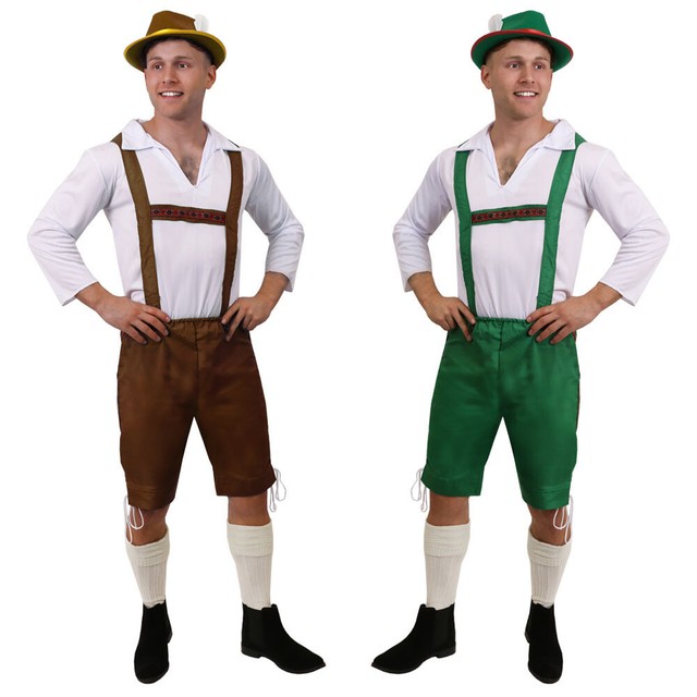 PARA HOMBRES OKTOBERFEST TRAJE BÁVARO ALEMÁN CERVECERO PANTALONES DE CUERO ADULTOS DISFRAZ ELEGANTE