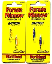 Northland Forage Minnow Super-Glo 1/16oz S G Rainbow 2ct and 1/16oz S G Chub 2ct