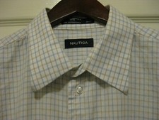 Nautica Men's Long Sleeve Dress Shirt 17.5/36-37