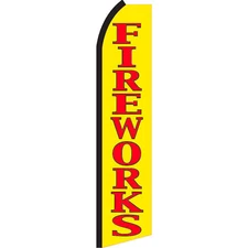 Fireworks  2 1/2 ft X 11 1/2 ft Swooper Flag (Hardware Sold Separately)
