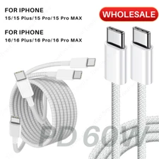 TrustFast PD 60W Fast Charger USB C to Type C Cable For Apple iPhone 15/16 Lot