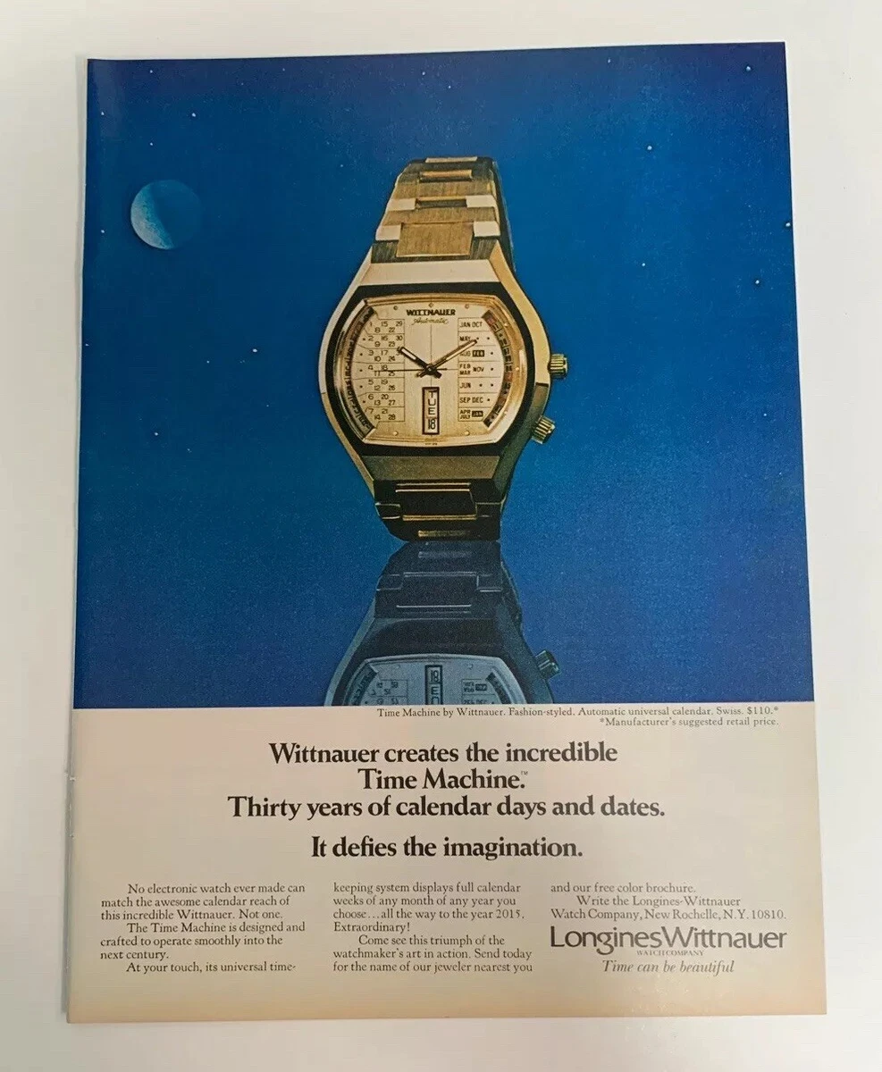 1976 Longines Wittnauer Time Machine Watch Automatic Swiss Gold Band Print  Ad | eBay