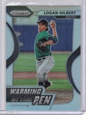 2020 Panini Prizm Warming In The Pen Silver #12 Logan Gilbert Seattle Mariners