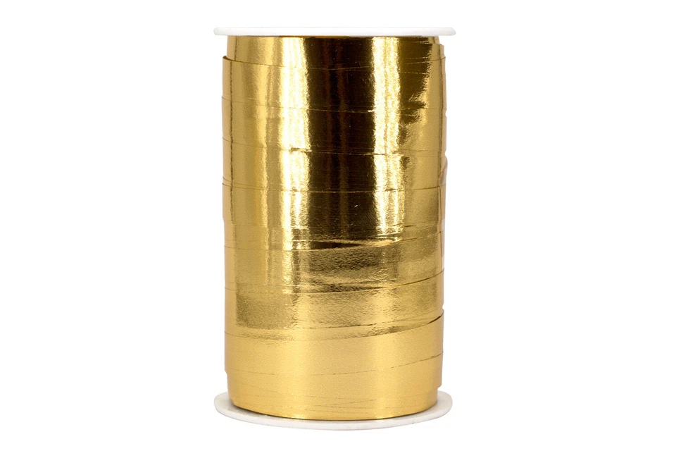 100m Geschenkband 10mm Metallic Ringelband Polyband Dekoband Weihnachtsband uni