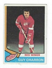1974-75 TOPPS GUY CHARRON #57 DETROIT RED WINGS
