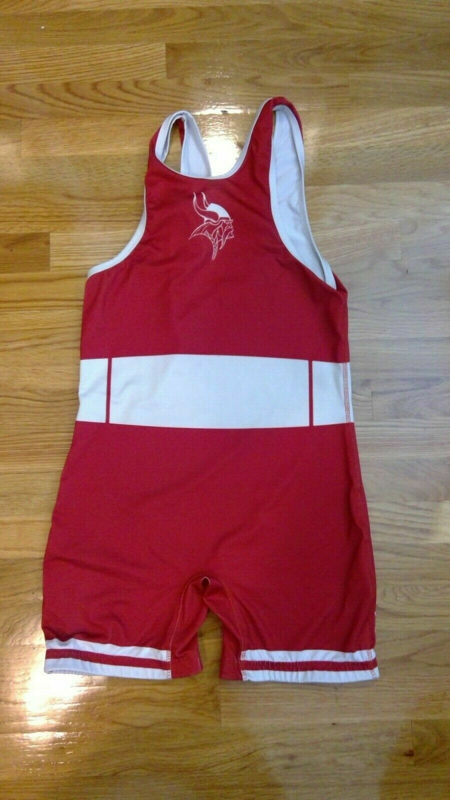 High School Team Issued Authentic Wrestling suit Singlet Vikings Size