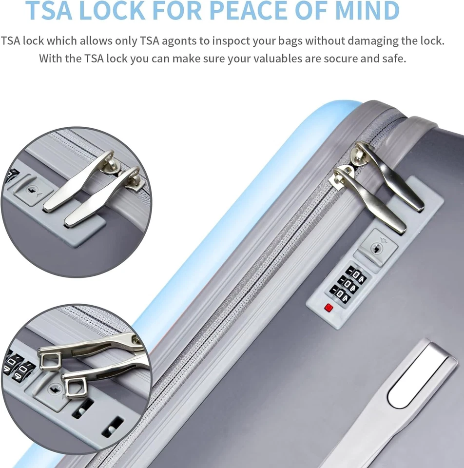 20 英寸可扩展行李箱带万向轮,大型行李箱带儿童座椅 — 第 3/4 张图片