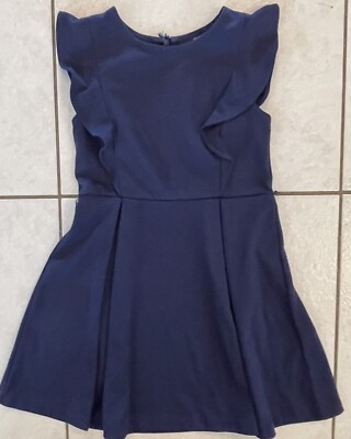 Polo Ralph Lauren Girls Navy Blue Pleated Ruffle Dress Size 6 | eBay