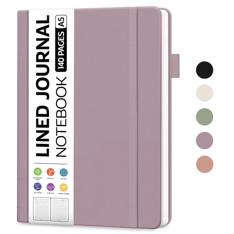 Lined Journal Notebook for Women & Men, Hardcover College Ruled c.Purple