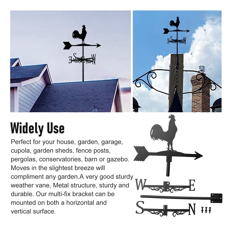1X(Weathervane with Animal Chickens Garden Stake Weather Vane Wind1343