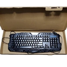 BlueFinger Gaming Keyboard USB Wired LED Backlit 3 Color Light Change Parameter
