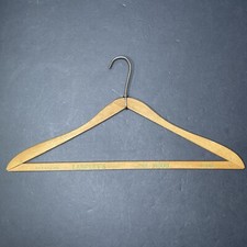 Antique c1920s Langley's Dry Cleaners Coat Hanger Solid Wood Hillcrest Ontario