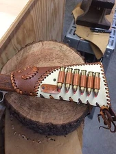 LEATHER GUN STOCK COVER/SHELL HOLDER Winchester Marlin Rossi Henry