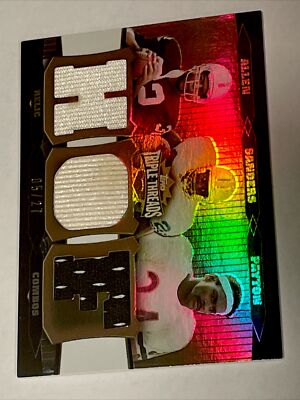 BARRY SANDERS  WALTER PAYTON  TOPPS TRIPLE THREADS JERSEY RELIC SEPIA REFRACTOR