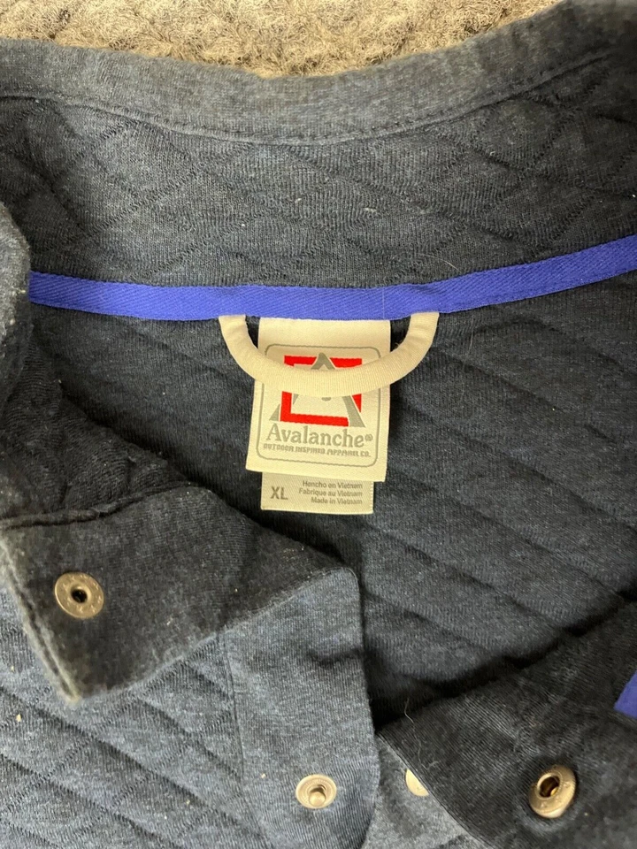 Avalanche 1/4 Snap Jacket Mens XL Blue Quilted Pullover Outdoor Adult - Image 2 of 4