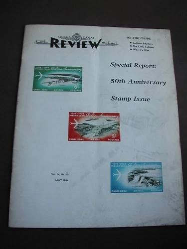 May 1964 PANAMA CANAL REVIEW MAGAZINE-STAMP ISSUE-WORLD TRADE CENTER PHOTOS