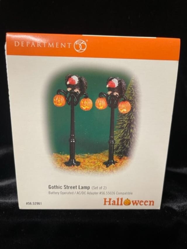 DEPT 56 HALLOWEEN VILLAGE Accessory GOTHIC STREET LAMP SET OF 2 NIB | eBay