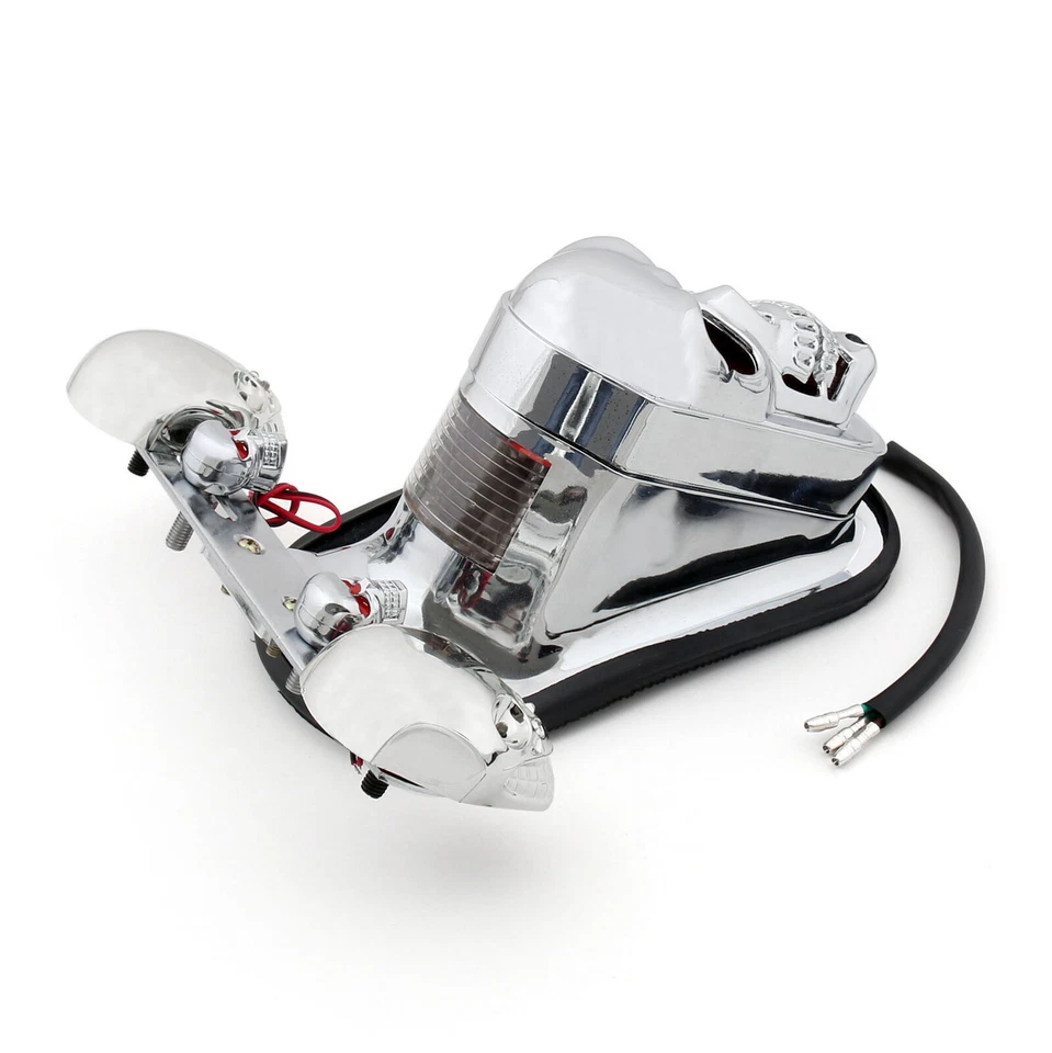 Motorcycle Skull Integrated Brake Stop Tail Turn Signal Light For Dyna CHR #3 Foto 3 de 4