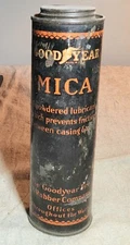 VINTAGE GOODYEAR BRAND MICA POWDERED LUBRICANT TIN THE GOODYEAR TIRE & RUBBER CO
