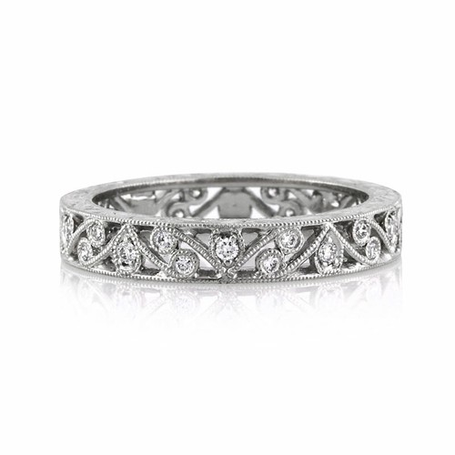 Mark Broumand 0.35ct Round Brilliant Cut Diamond Filigree Eternity Band