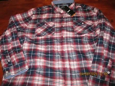 NWT Men's Flannel Plaid Shirt Casual ButtonLong Sleeve Work Shirt TACVASEN XXL