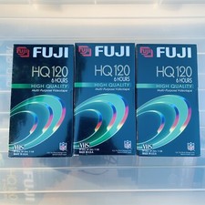 FUJI®️Film VHS Videocassetta Vuota 6 Ore HQ 120 Alta Qualità Nuovo Sigillato CONFEZIONE DA 3