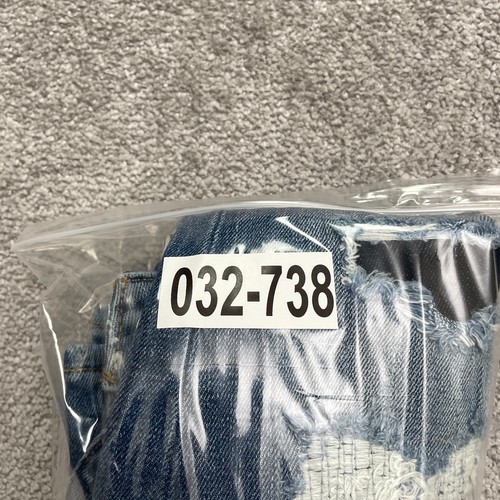 Guess Slim tapered Distressed Denim Jeans Men 38 Blue Medium Wash Stretch Casual - Picture 20 of 20