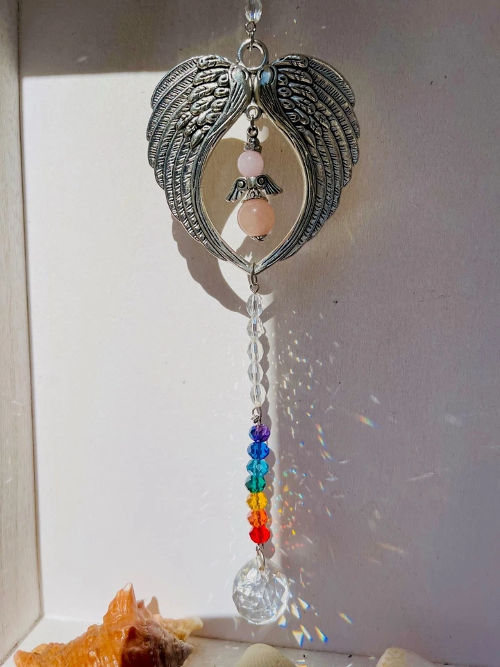 Lapislázuli Atrapasol Ángel Ventana Decoración Pared Foto 4 de 4