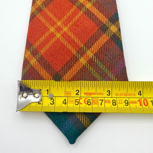 Edgar Of Scotland Men’s Tie 3.5” Red Tartan Plaid 100% Pure New Wool Scottish UK - 第 4/4 張圖片