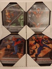 Marvel Spider-Man 3-D Inspirational Art Print Set Of 4 8 x 10 Framed Art Prints