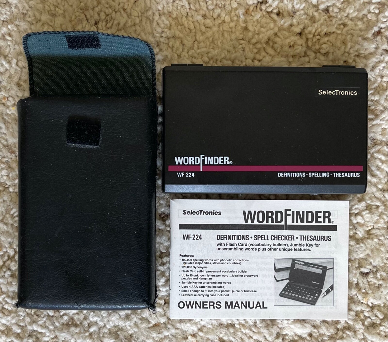 SelecTronics WordFinder HandHeld Electronic Dictionary Thesaurus WF224