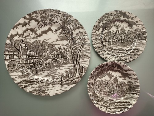 Set Of 3 Royal Mail Fine Staffordshire Ironstone Dishes ENGLAND - Picture 2 of 3