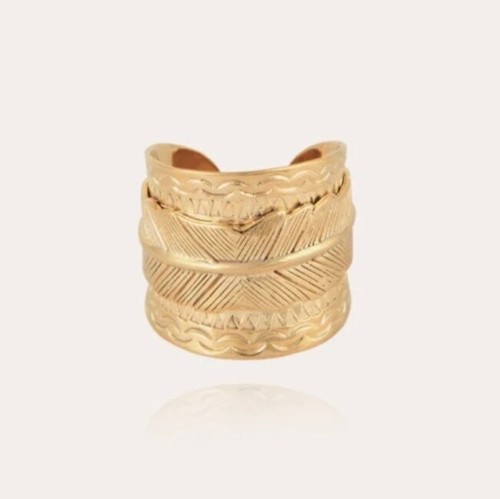 Bague GAS BIJOUX Cancun Penna - Plaqué Or, Taille Réglable, Neuf Avec étiquettes