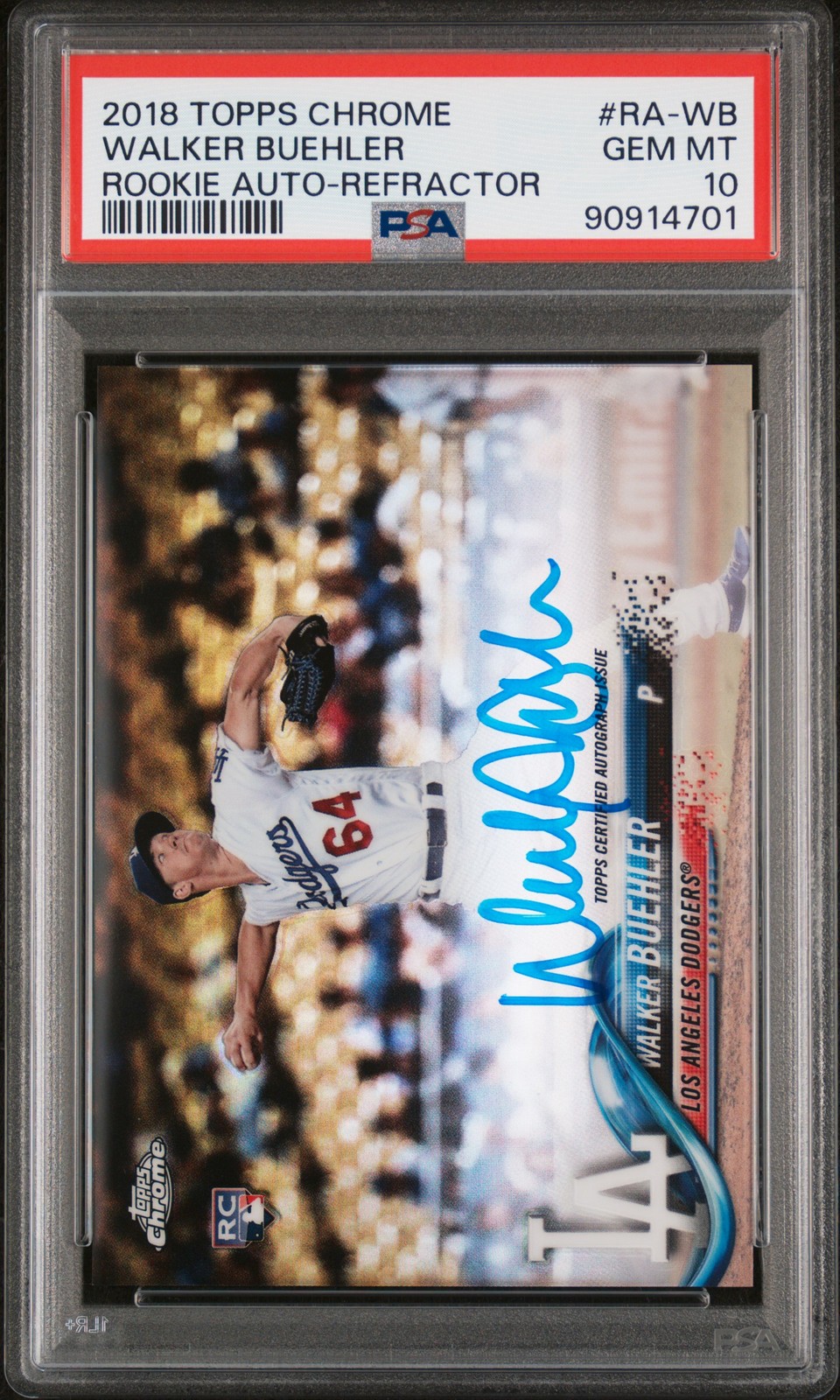 2018 TOPPS CHROME RC AUTO REFRACTOR #RA-WB WALKER BUEHLER 360/499 PSA 10 AUTO