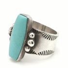 Vintage Southwestern Sterling Silver Turquoise Band Ring Size 9 Signed 13.8g #24 — photo 2