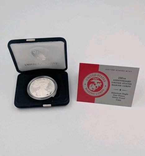 250th Anniversary Marine Corps American Eagle One Ounce Silver Proof Coin