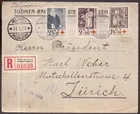 Finland, 1933 Red Cross registered fdc to Switzerland with earlier date    -HY65