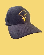 POKEMON PIKACHU EMB BIOWORLD MENS ELITE FLEX SNAPBACK HAT BLACK