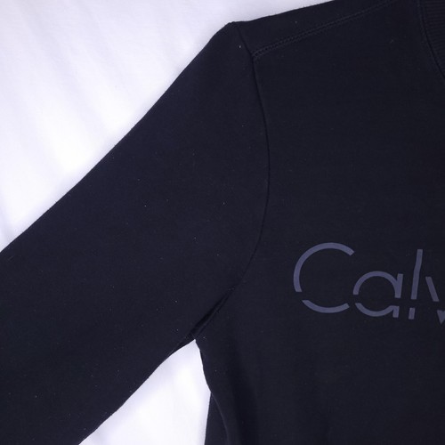 Calvin Klein Felpa Uomo Piccola Nera Pullover Logo - Foto 3 di 11
