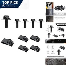 10 pcs U Nut Clips and Hex Screws for Automotive Bumper Fender Hood Radiator