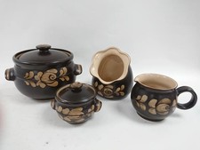 Denby Bakewell Stoneware 4 Piece Set Casserole Jug Salt Pig Vintage Collectible