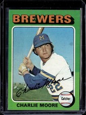 1975 Topps #636 Charlie Moore Milwaukee Brewers NR-MINT