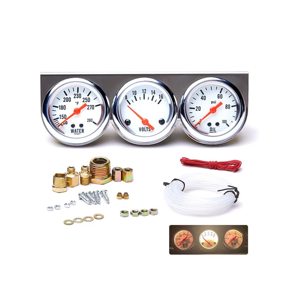 3 in 1 Car Meter Auto Triple Gauge(Voltmeter + Water Gauge + Oil Press Gauge) - Image 4 of 4