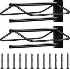 2/4/6Pack Wall Mounted Saddle Rack Carbon Steel Saddle Stand with Double Pad Bar