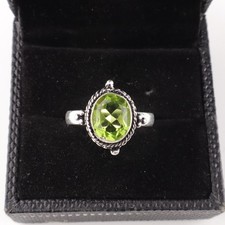 Green Peridot Gemstone 925 Sterling Silver Ring Handmade Jewelry Ring For Gift