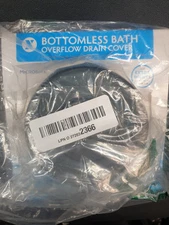 Bottomless Bath Overflow Drain Cover for Tub 4” *New* Slip X Solutions Microban
